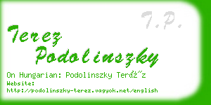 terez podolinszky business card